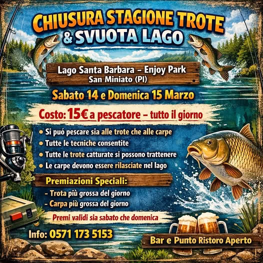 Locandina ultima pesca alla trota