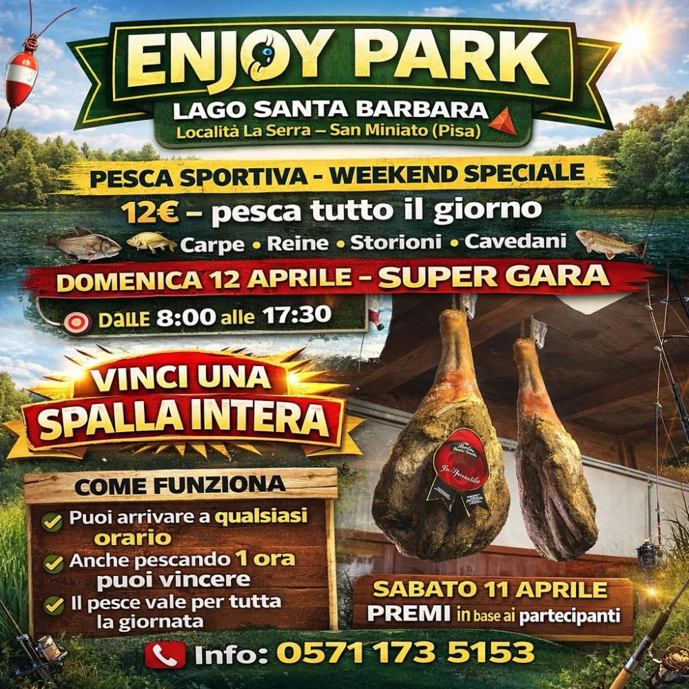 Locandina enjoy park per il weekend 11 e 12 aprile