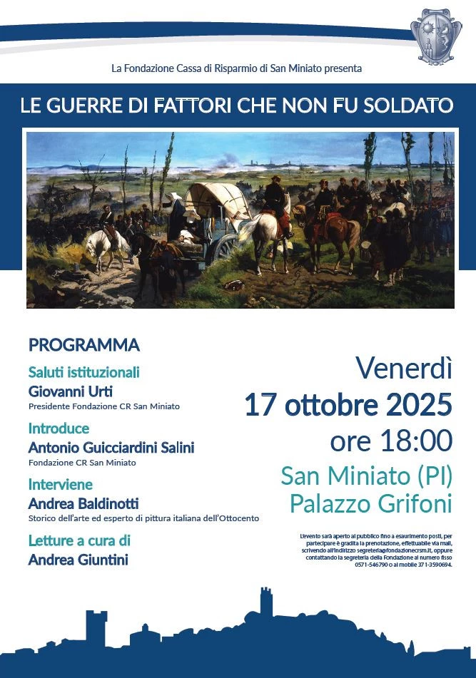 Locandina della conferenza "Le Guerre di Fattori che non fu Soldato"