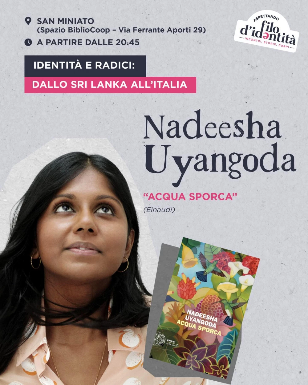 Locandina dell'iniziativa Filo d'itentit&agrave; che si svolger&agrave; a San Miniato