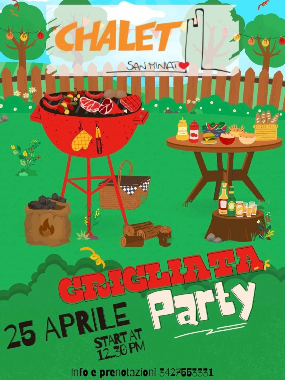 Locandina della Grigliata allo Chalet di San Miniato