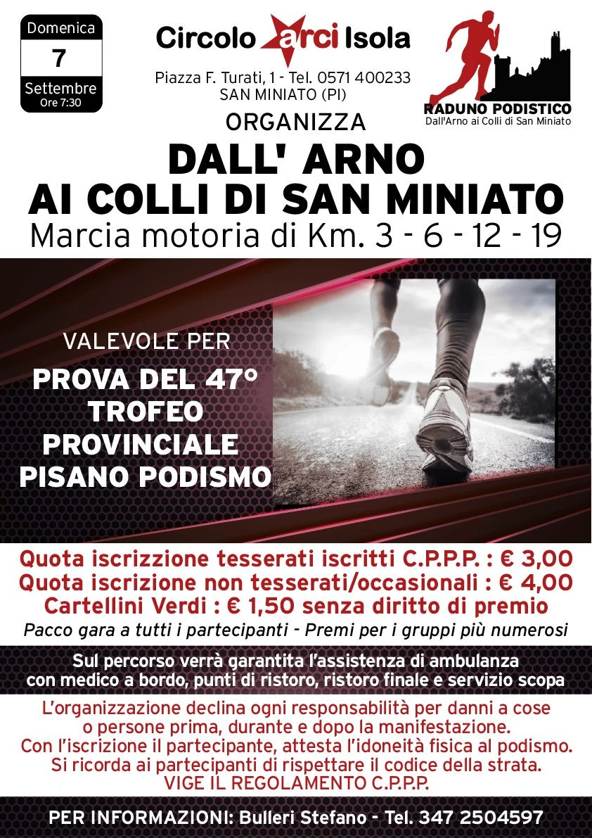 Locandina evento Dall'Arno ai Colli di San Miniato
