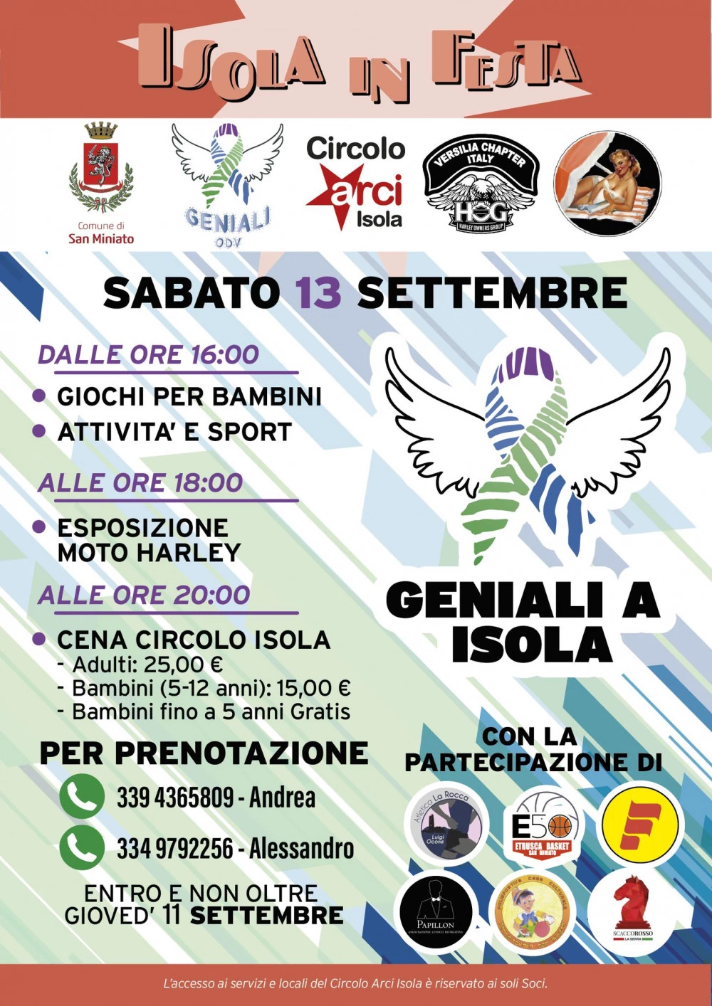 Locandina dell'iniziativa "Isola in Festa", che si svolgerà ad Isola, San Miniato