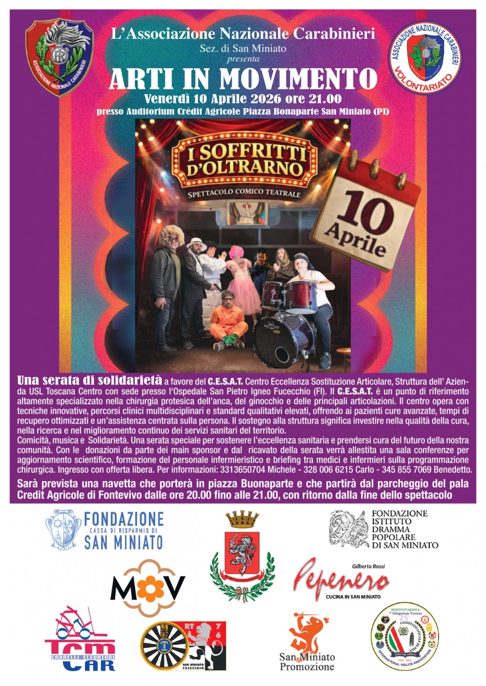 Locandina spettacolo benefico Arti in Movimento 