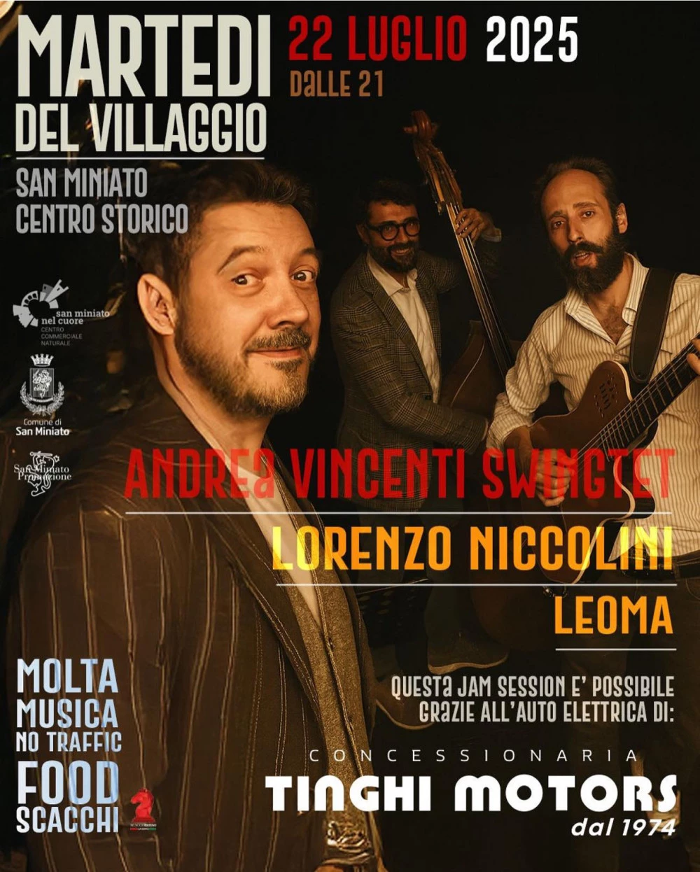 Locandina dell'evento dal titolo "Martedì del viaggio" in centro storico a San Miniato