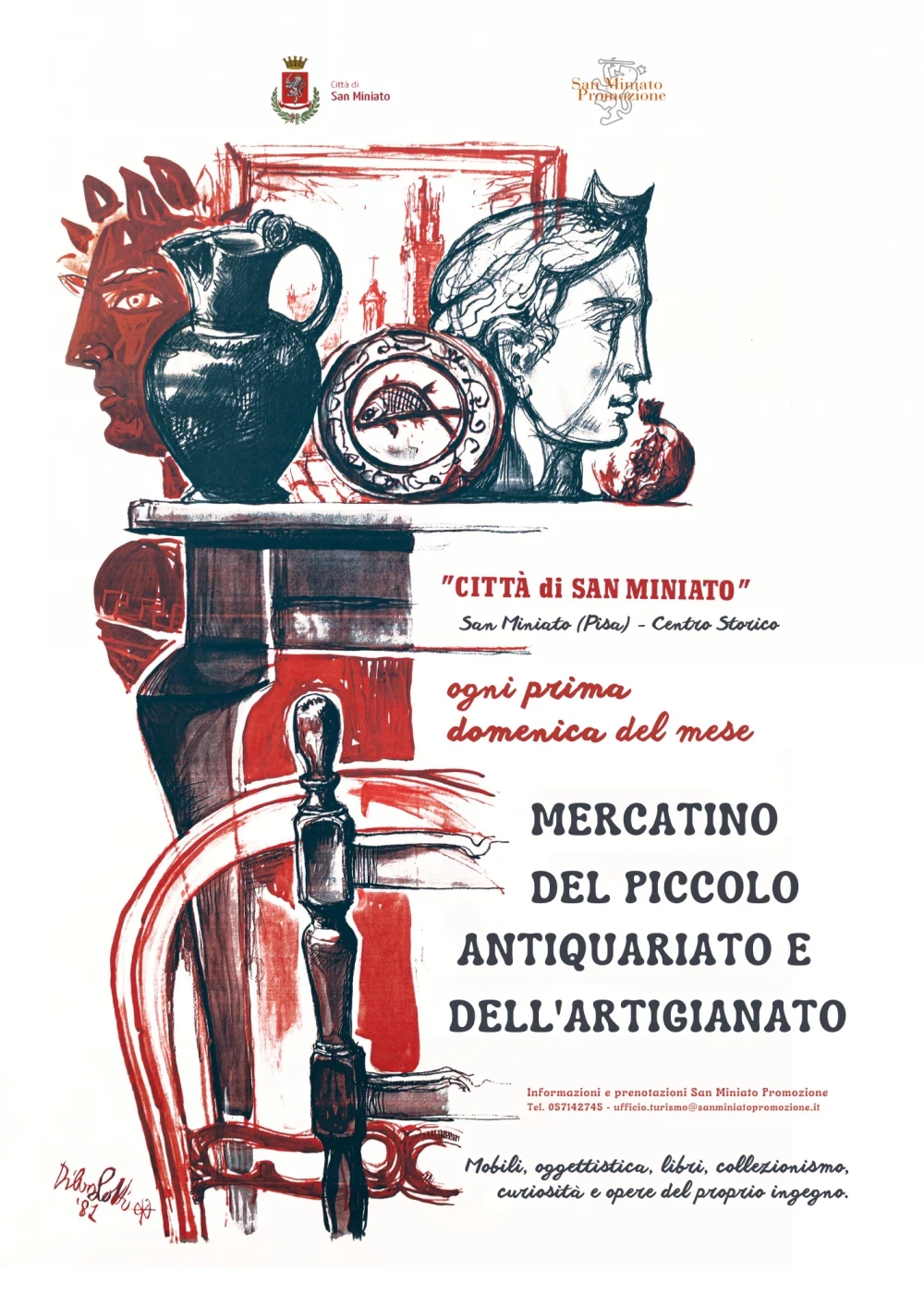 Locandina del mercatino dell'artigianato a San Miniato
