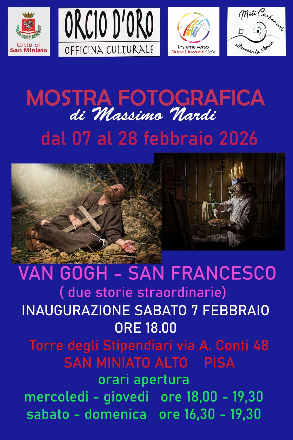 Mostra fotografica a SAn Miniato su van Gogh e san francesco