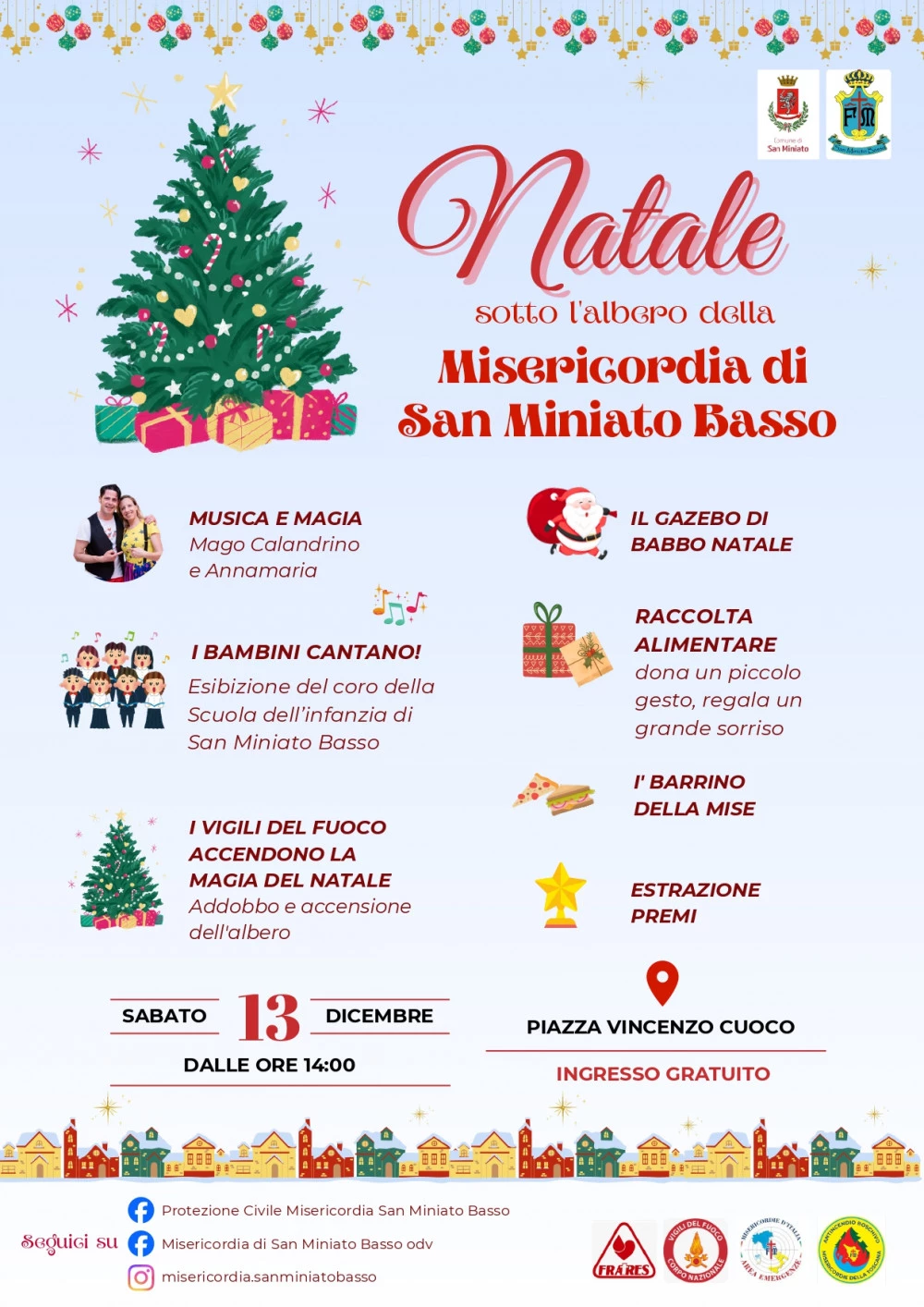 Locandina di Natale sotto l'albero della Misericordia di San Miniato Basso