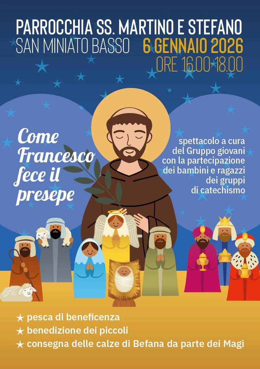 spettacolo presepe francesco a san miniato basso consegna calze della befana