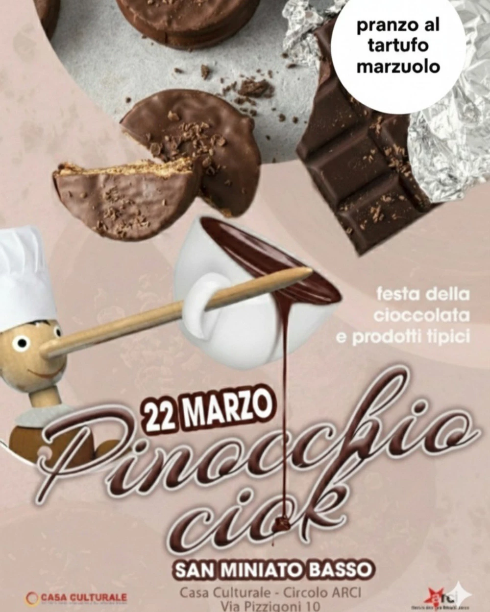 Locandina dell'iniziativa Pinocchio Ciok 2026