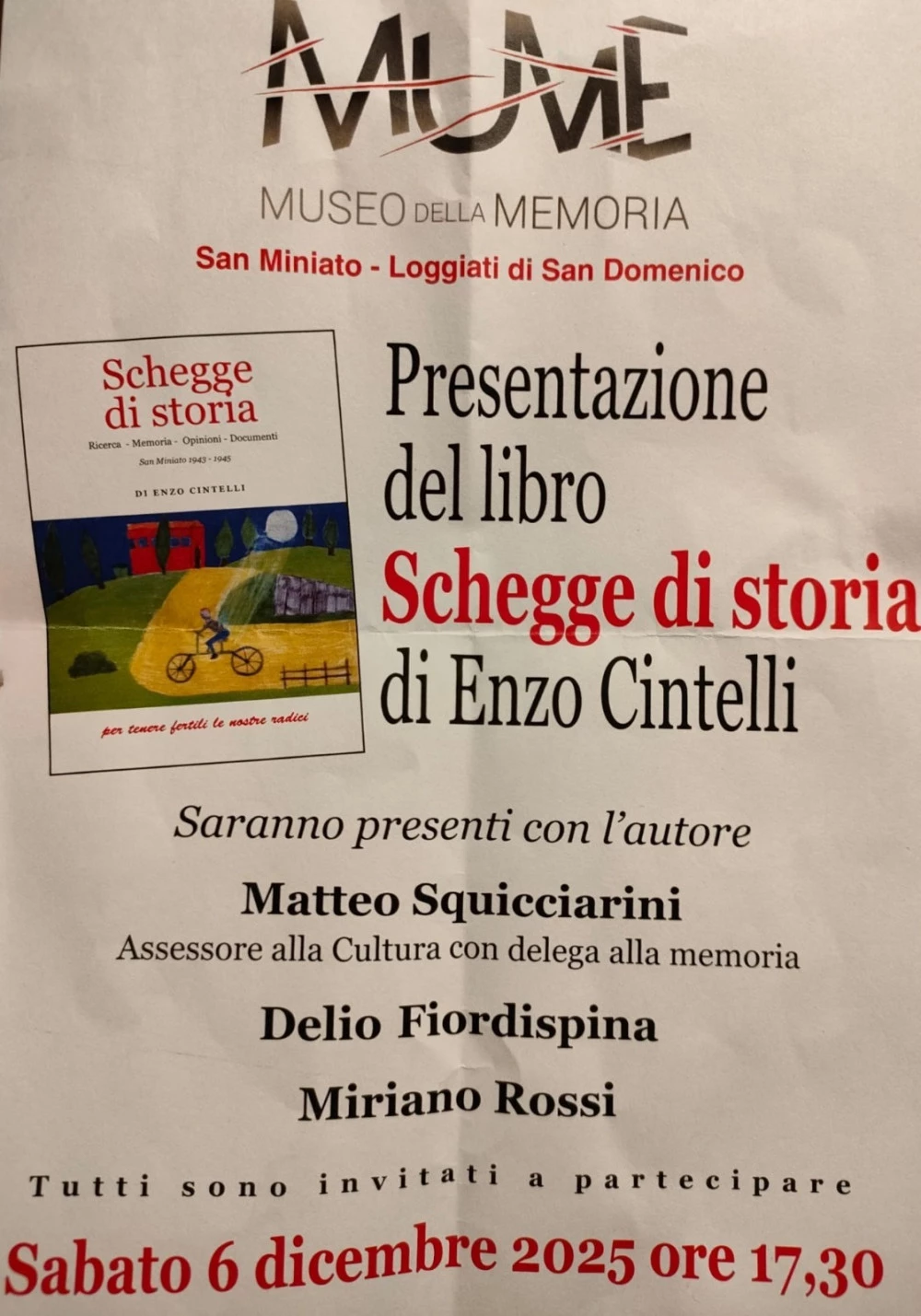 Presentazione libro museo memoria a san miniato