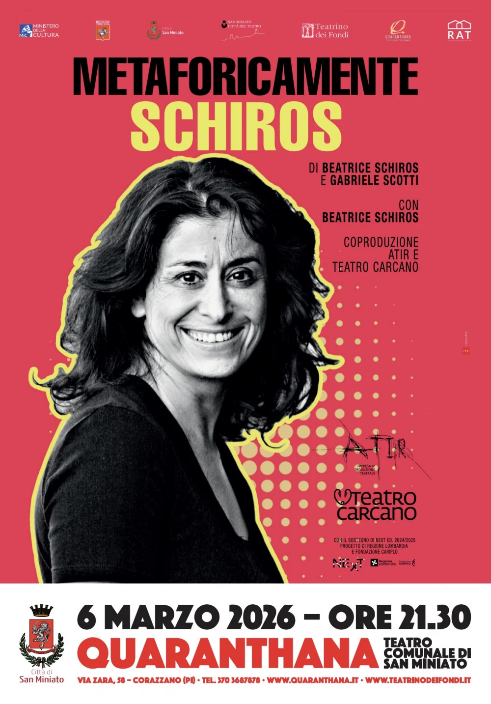 Locandina Spettacolo Metaforicamente Schiros al Teatro di San Miniato