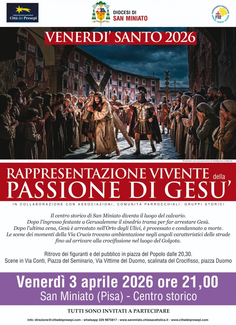 Locandina della Rappresentazione vivente della Passione di Ges&ugrave;