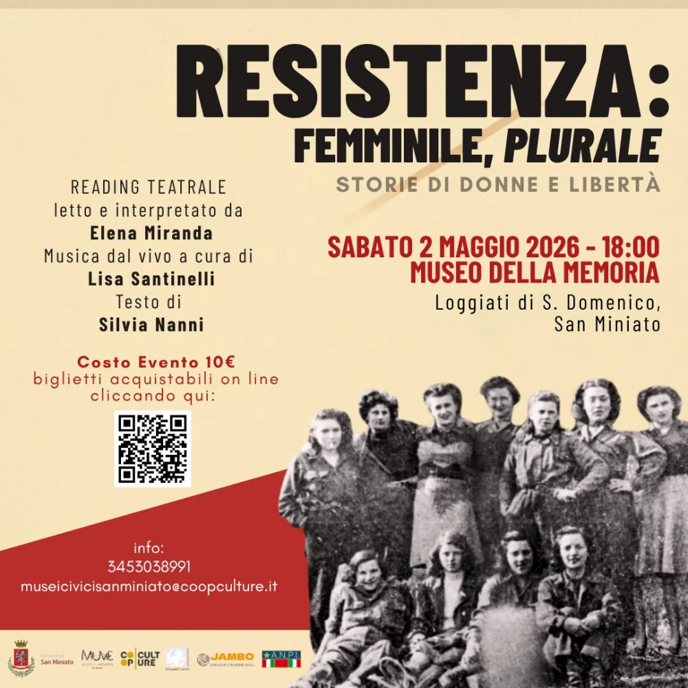 Locandina dell'iniziativa Resistenza al Femminile a san miniato