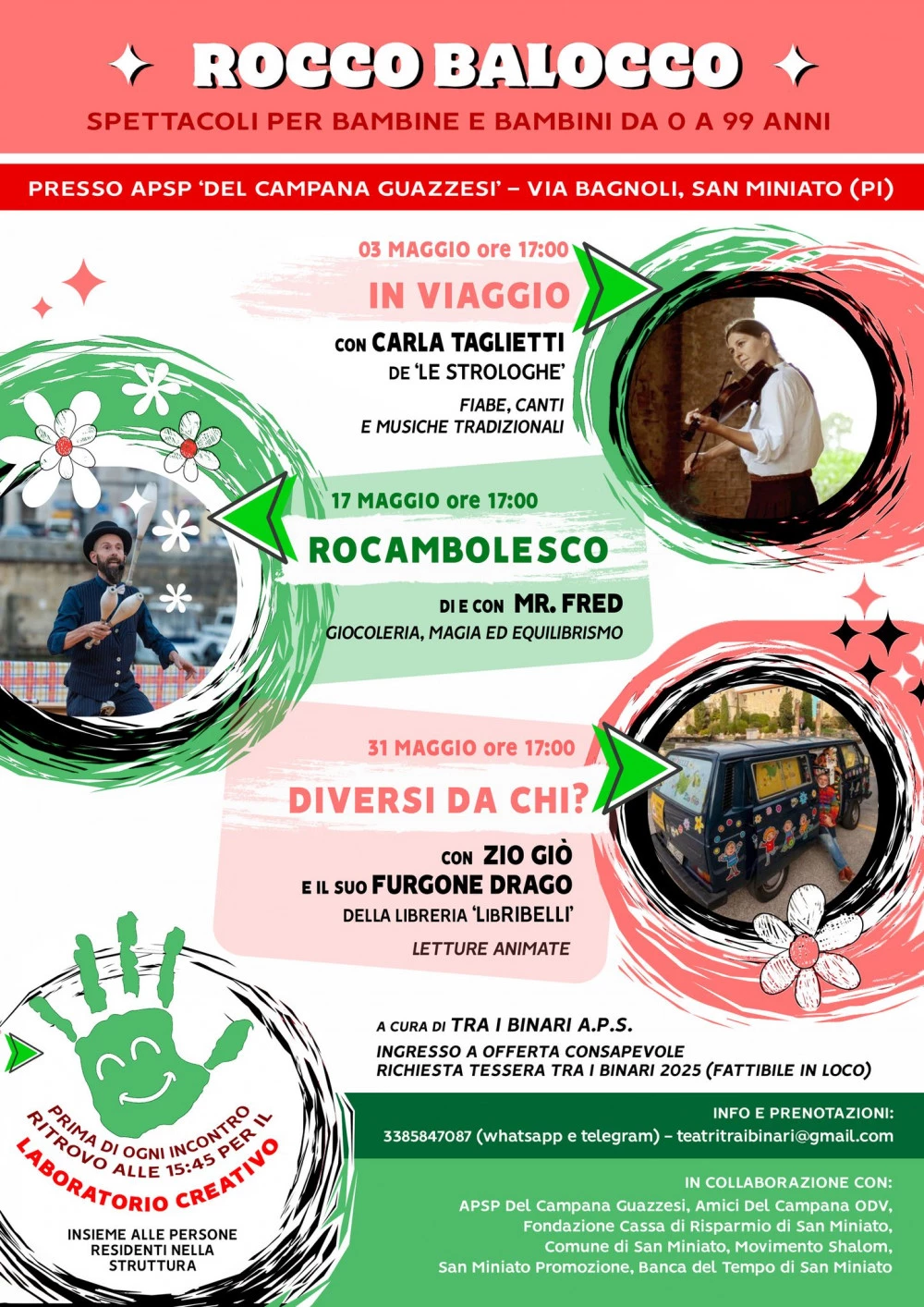 Manifesto degli appuntamenti della compagnia Rocco Balocco a San Miniato