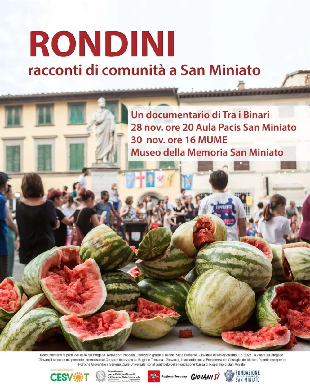 Locandina dell'evento con proiezione 