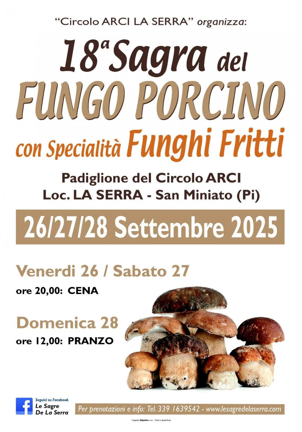Locandina della nuova edizione della sagra del fungo porcino a La Serra