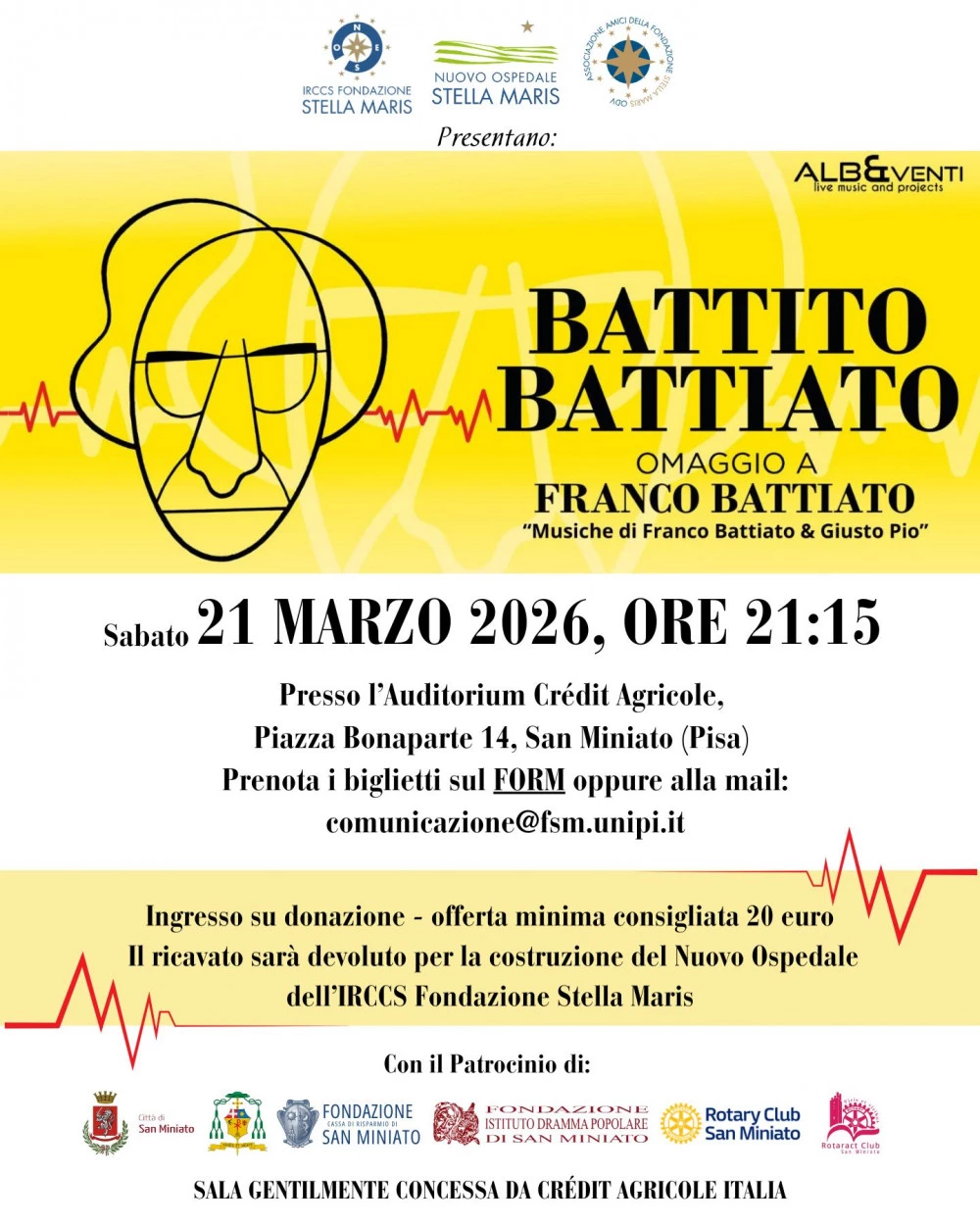 Locandina Battito Battiato - Omaggio a Franco Battiato a San Miniato