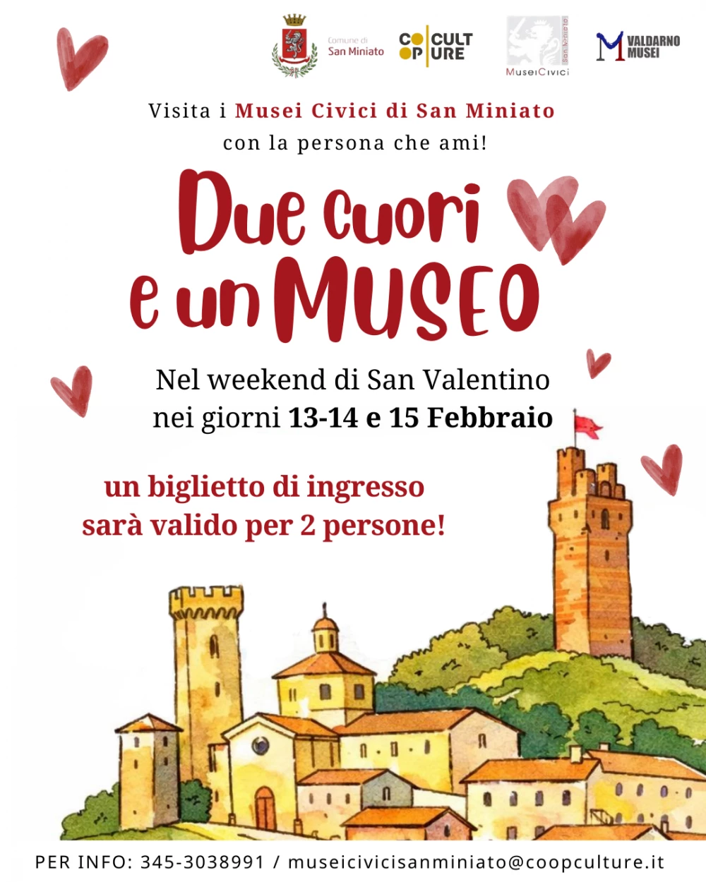 Evento dedicato ai musei a San Miniato per San Valentino ingresso gratuito