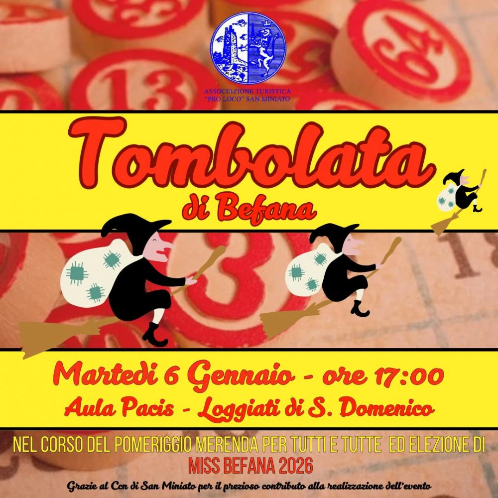 Tombola per la befana a san Miniato organizzata dalla pro loco e ccn san miniato