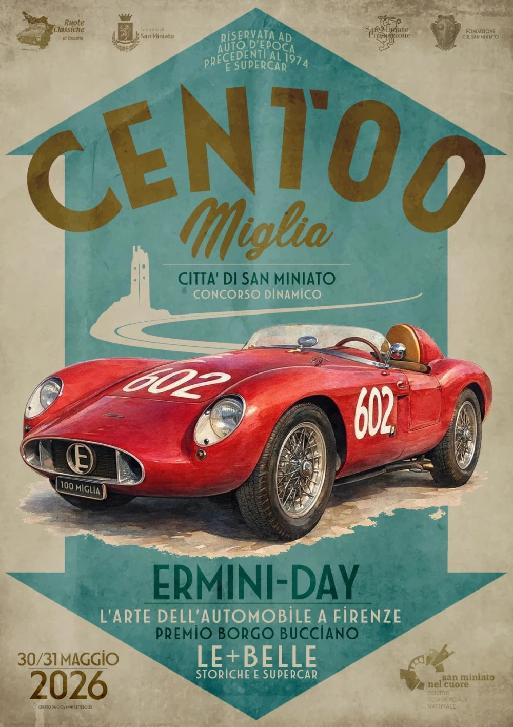 Locandina III edizione delle Cento Miglia 