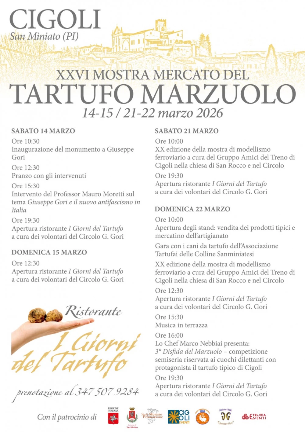 Locandina mostra mercato sagra del tartufo marzuolo a Cigoli, san miniato