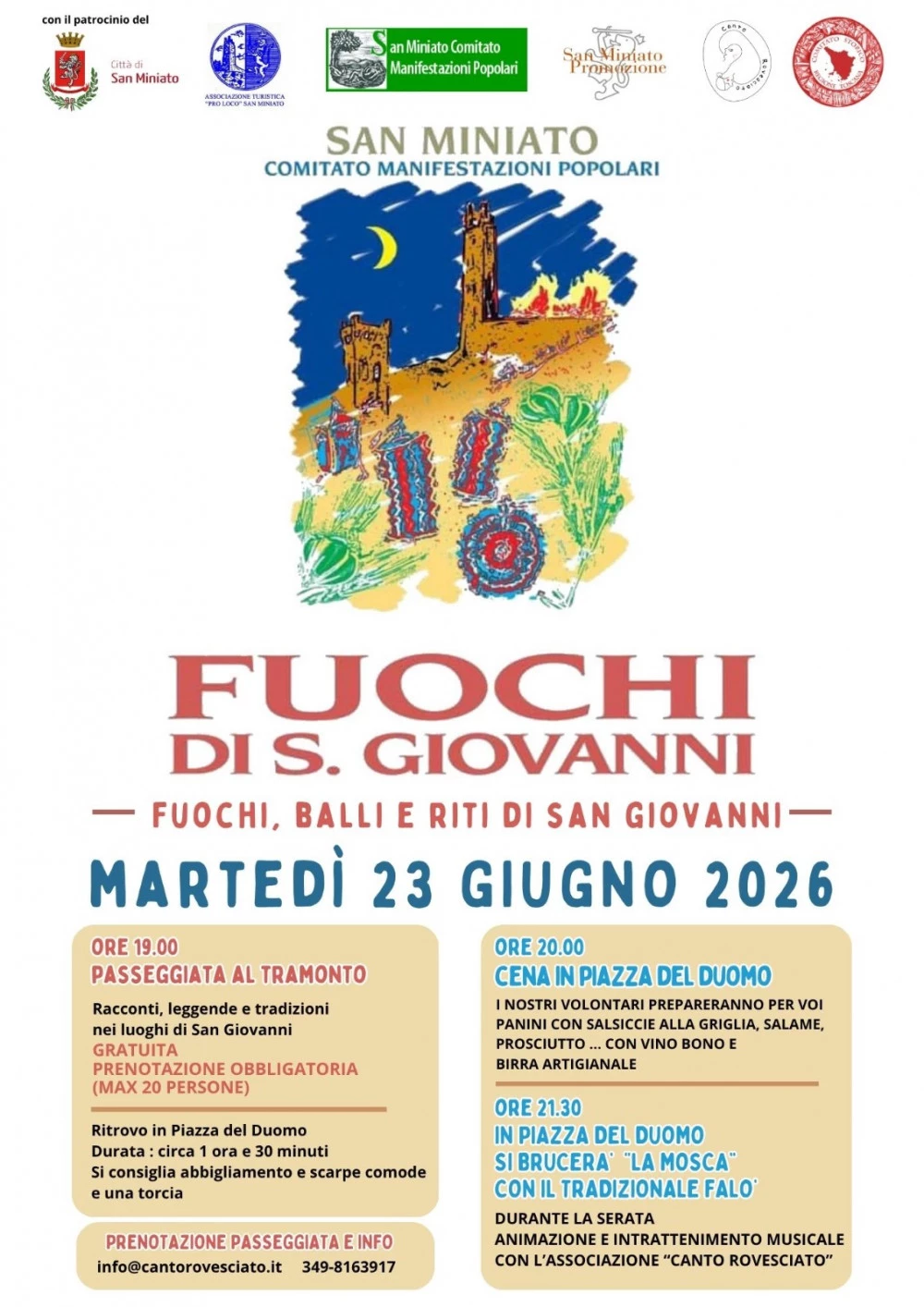 Locandina Fuochi di San Giovanni 2026 a San Miniato