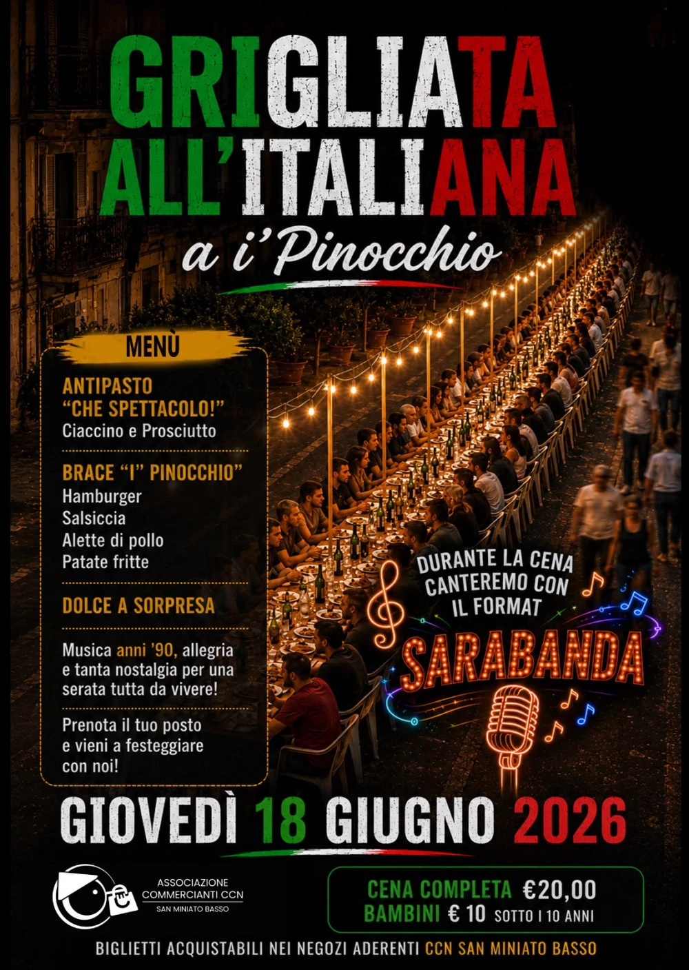 Locandina Grigliata all'italiana san miniato pinocchio
