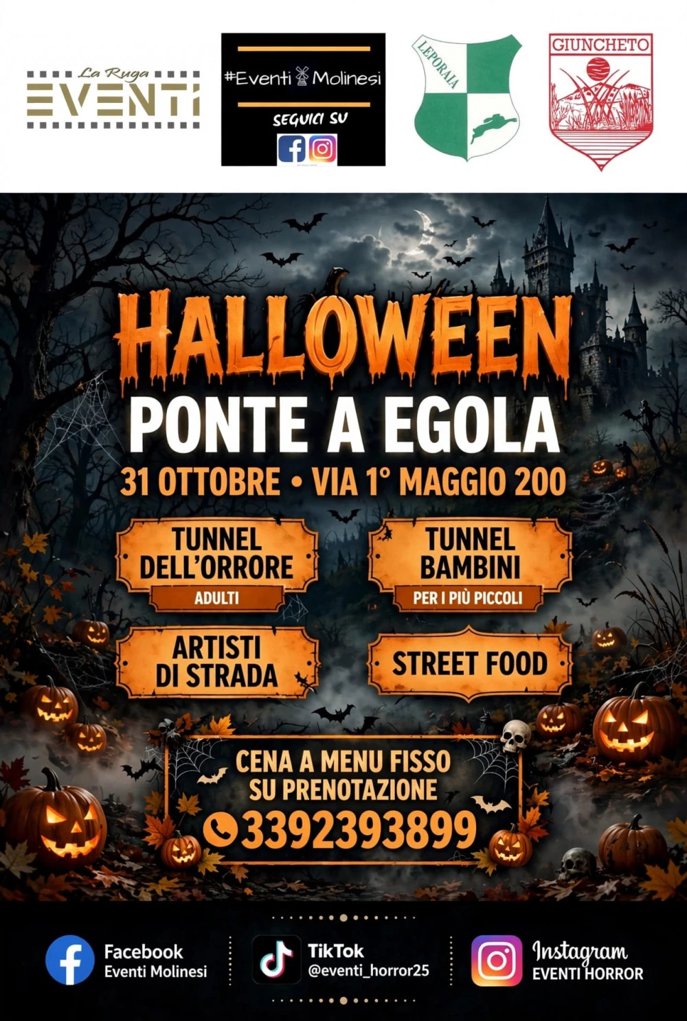 Locandina festa di Halloween a Ponte a Egola